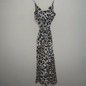 Cheetah print cropped jumpsuit